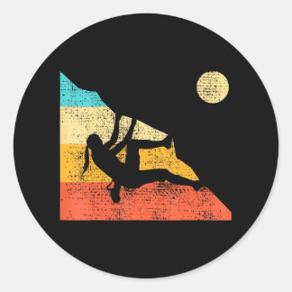 Climbing Bouldering Mountain Free Speed Girl Classic Round Sticker