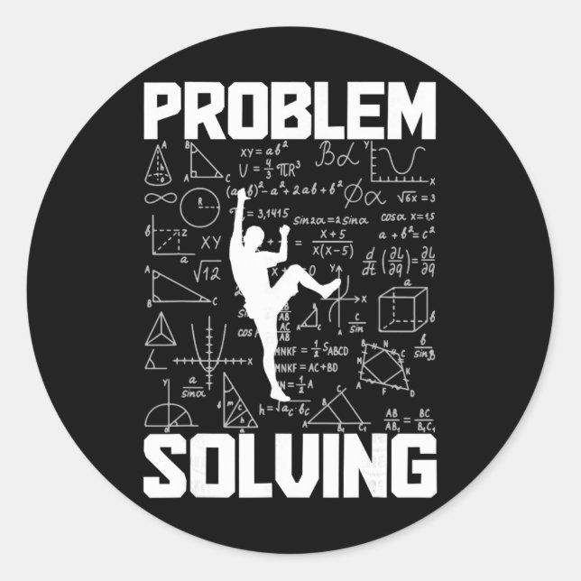 Climbing Bouldering Problem Solving Climber Boulde Classic Round Sticker (Front)