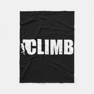 Climbing Bouldering Rock Climber Climb Silhouette Fleece Blanket