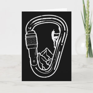 Climbing Carabiner Rock Climber Cool Mountain Men Card