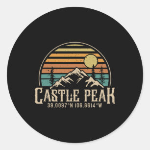 Climbing Castle Peak Colorado Hiking Mountain Cast Classic Round Sticker