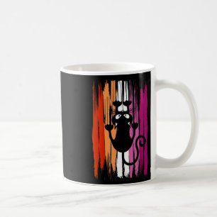Climbing Cat With Scratches And Lesbian Pride Colo Coffee Mug