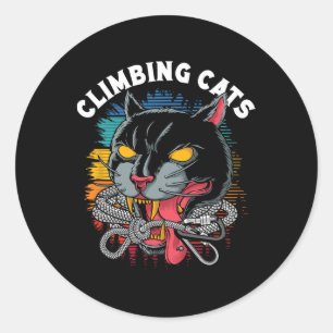 Climbing Cats Bouldering Rock Climbing Climber Classic Round Sticker