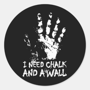 Climbing Chalk Boulder Wall Imprint Logo Classic Round Sticker