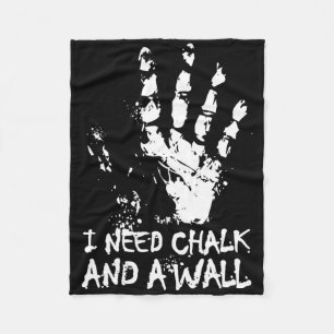 Climbing Chalk Boulder Wall Imprint Logo  Fleece Blanket