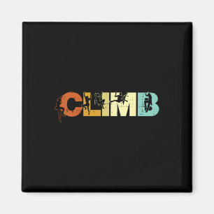 Climbing Climb Letters Retro Rock Climber Women Gi Magnet