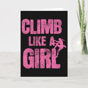 Climbing Climb Like A Girl Bouldering Card