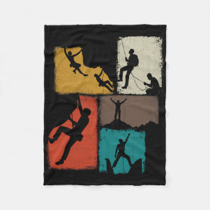 Climbing Collage Climber Men Mountaineer Youth Fleece Blanket