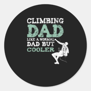 Climbing Dad rock climbing dad mountaineer father Classic Round Sticker
