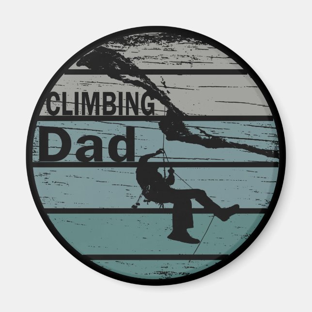 Climbing dad vintage magnet (Front)