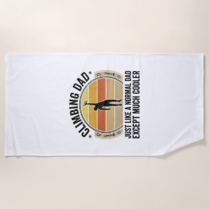 Climbing Dad Vintage Rock Climbing Shirt Design_1 Beach Towel