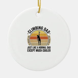 Climbing Dad Vintage Rock Climbing Shirt Design_1 Ceramic Ornament