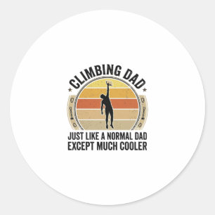 Climbing Dad Vintage Rock Climbing Shirt Design_1 Classic Round Sticker