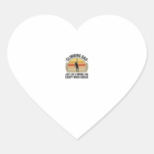Climbing Dad Vintage Rock Climbing Shirt Design_1 Heart Sticker