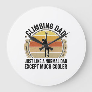 Climbing Dad Vintage Rock Climbing Shirt Design_1 Large Clock