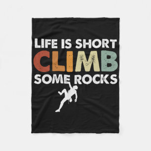 Climbing Design - Vintage Rock Climbing  Fleece Blanket