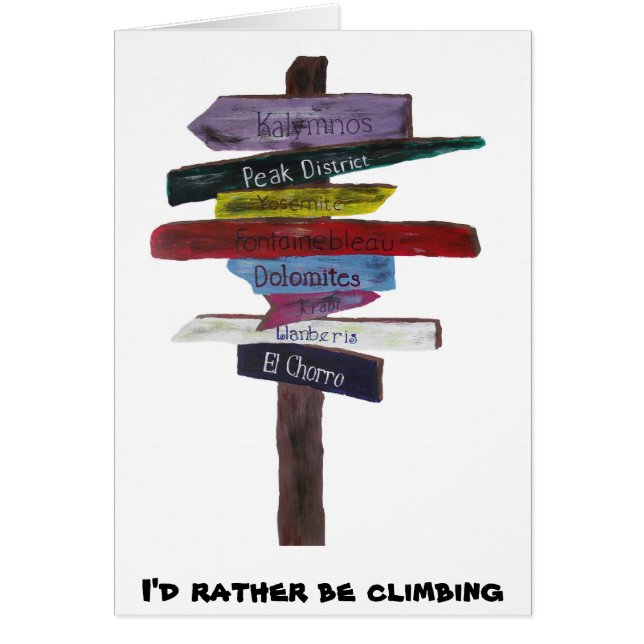 Climbing Destinations Card (Front)