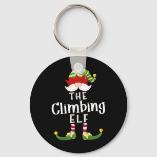 Climbing Elf Group Christmas Funny Pajama Party  Key Ring