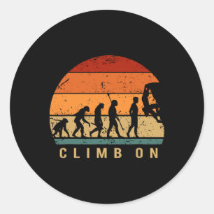 Climbing Evolution - Bouldering Climbing Mountaine Classic Round Sticker