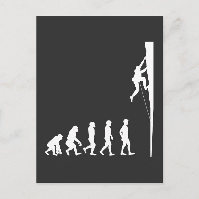 Climbing Evolution Climber Freeclimbing Adventurer Postcard (Front)