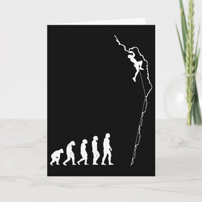 Climbing Evolution - Fun Bouldering Rock Climber  Card (Front)