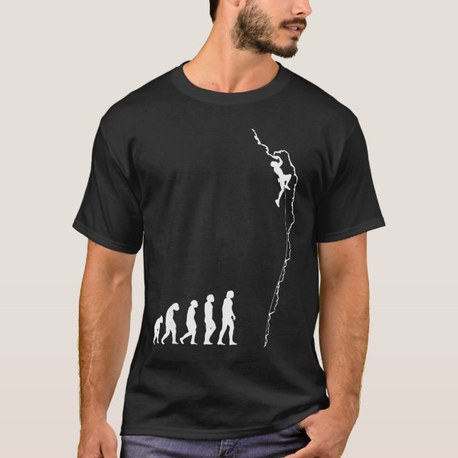 Climbing Evolution - Fun Bouldering Rock Climber  T-Shirt (Front)