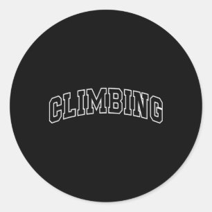 Climbing Funny Athletic Lettering Climber Coach Classic Round Sticker