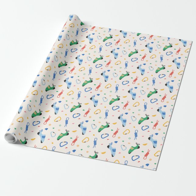 Climbing Gear - Bright Wrapping Paper (Unrolled)