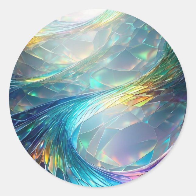Climbing Glass Abstract Classic Round Sticker (Front)