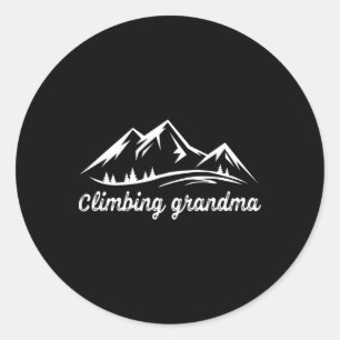 Climbing Grandma - Hiking Classic Round Sticker