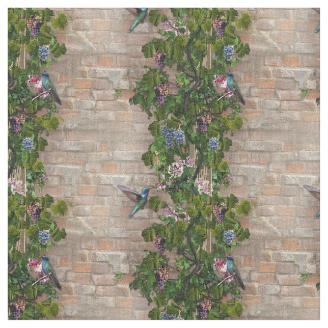 Climbing Grapevines, honeysuckles & Wallpaper Fabric (Close Up)