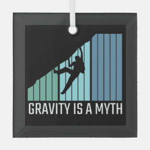 Climbing - Gravity Is a Myth Glass Tree Decoration