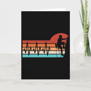 Climbing Heartbeat Retro Climb Funny Rock Climber Card