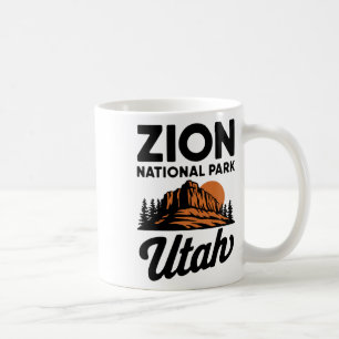 Climbing Hiking Camping Zion National Park Utah Ad Coffee Mug