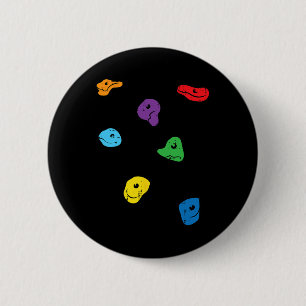 Climbing Holds Wall Rock Climber Bouldering Women 6 Cm Round Badge