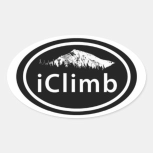 Climbing iClimb Mountain Oval Sticker