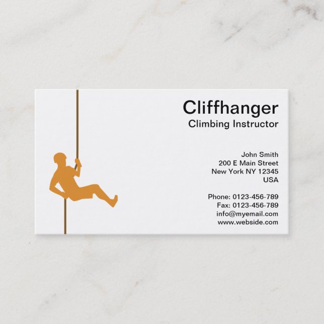 Climbing Instructor on Robe Business Card (Front)