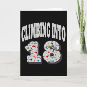 Climbing Into 18 Year Old Rock Climbing Birthday  Card