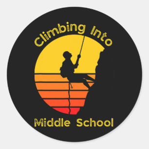 Climbing Into Middle School Rock Climbing Ck To Sc Classic Round Sticker