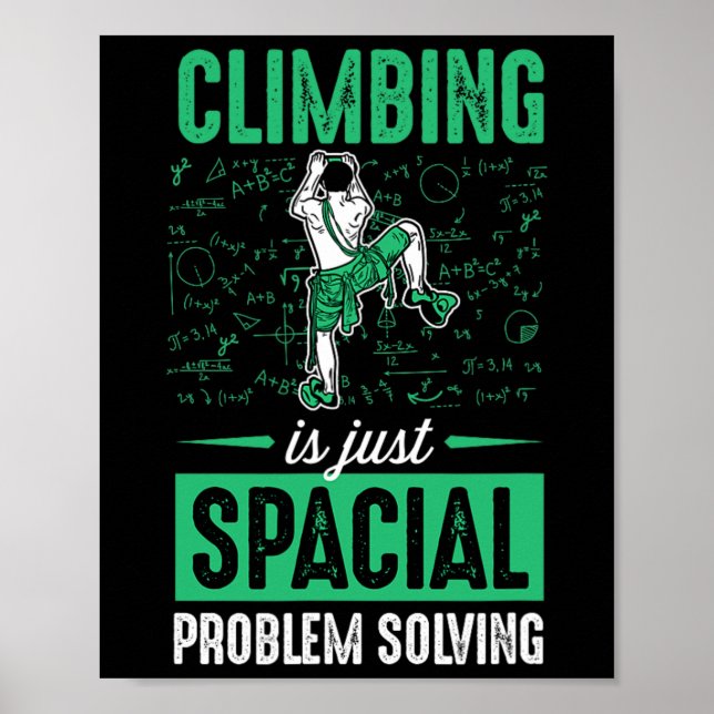 Climbing Is Just Spacial Problem Solving  Poster (Front)