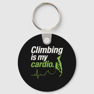 Climbing Is My Cardio Ecg Adventure Graphic Key Ring