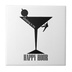 Climbing Is My Happy Hour Ceramic Tile