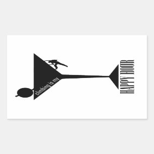 Climbing Is My Happy Hour Rectangular Sticker