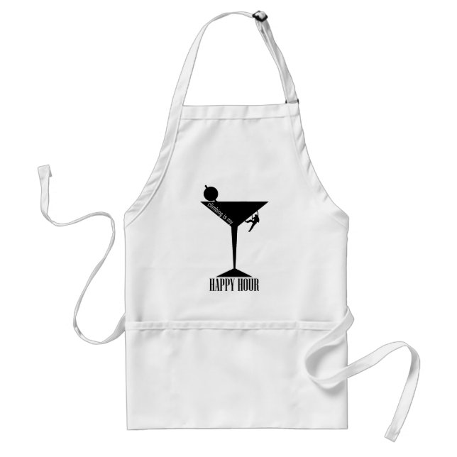Climbing Is My Happy Hour Standard Apron (Front)
