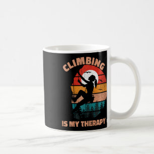 Climbing Is My Therapy Women Vintage Rock Climbing Coffee Mug