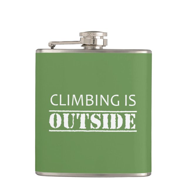 Climbing Is Outside Hip Flask (Front)