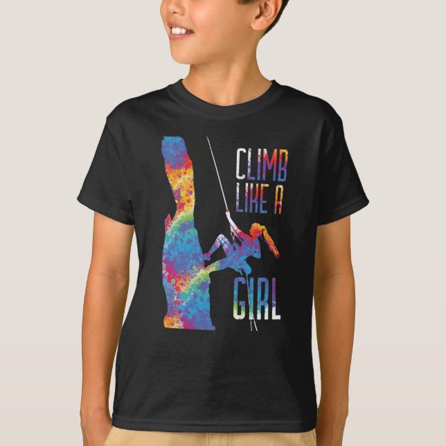 Climbing Like A Girl Climbing Bouldering T-Shirt (Front)