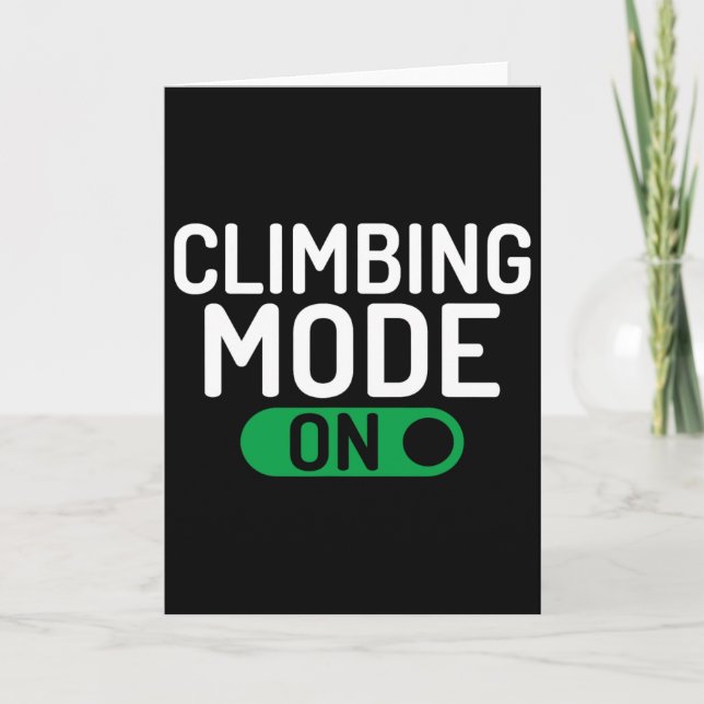 Climbing Mode On Tree Rock Climber  Card (Front)
