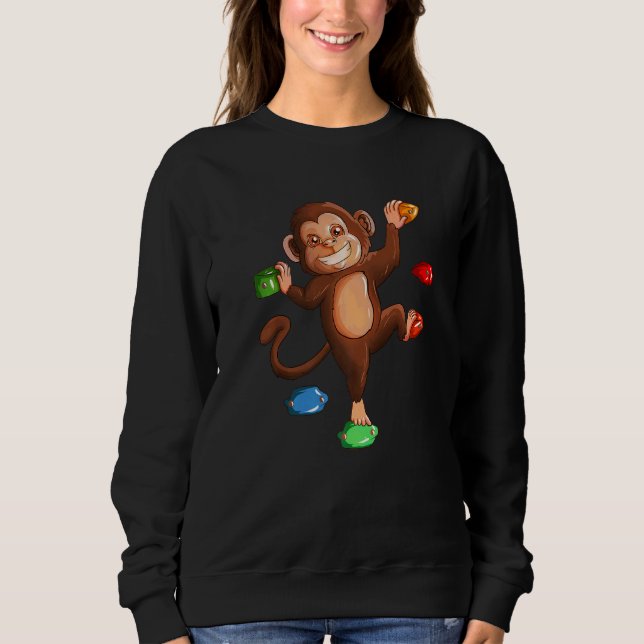 Climbing Monkey Monkey Children Climbing Forest Bo Sweatshirt (Front)