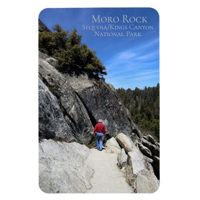 Climbing Moro Rock Sequoia National Park Magnet (Vertical)
